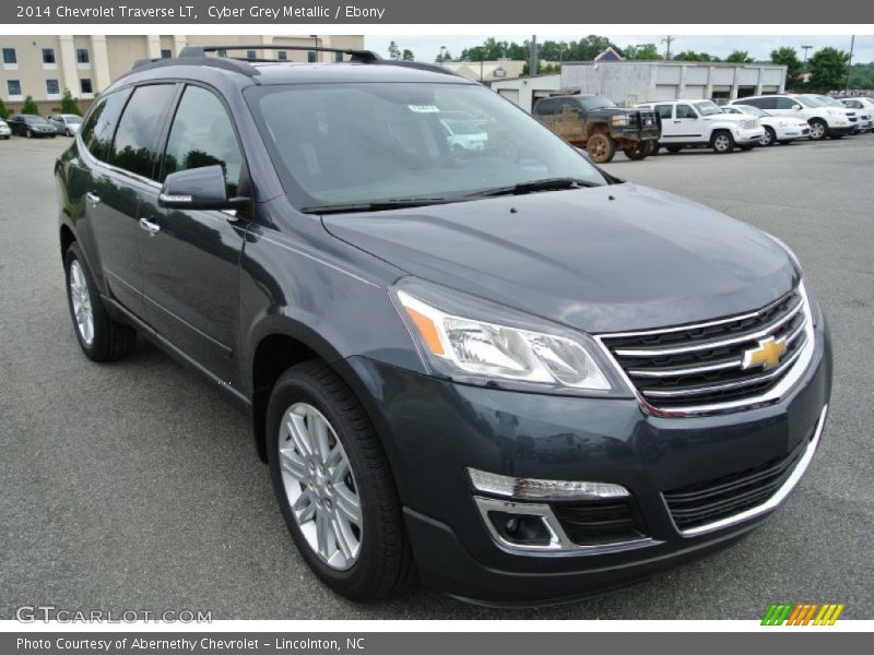 Cyber Grey Metallic / Ebony 2014 Chevrolet Traverse LT
