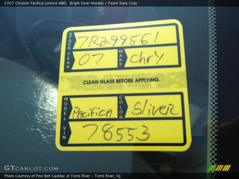 Bright Silver Metallic / Pastel Slate Gray 2007 Chrysler Pacifica Limited AWD