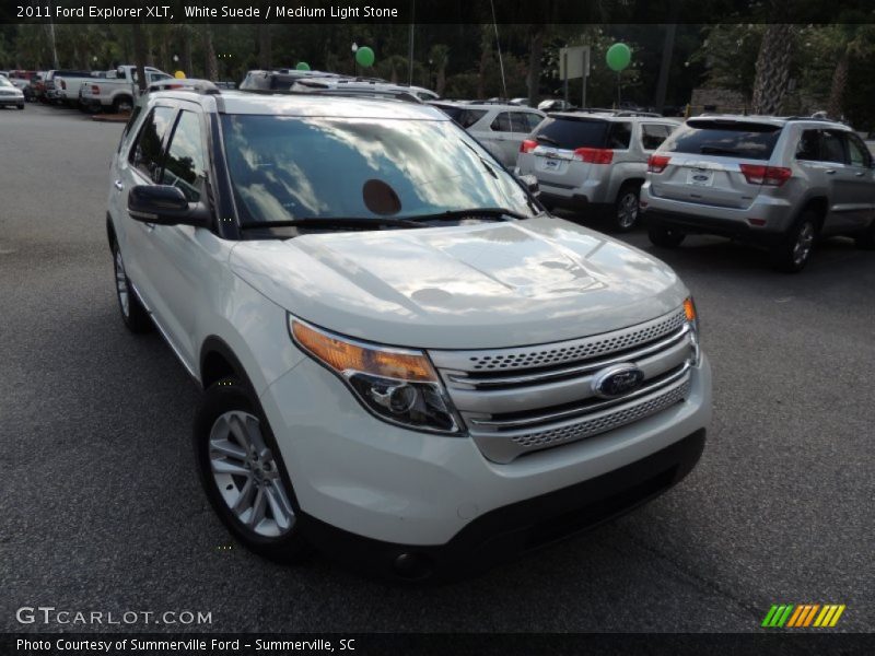 White Suede / Medium Light Stone 2011 Ford Explorer XLT