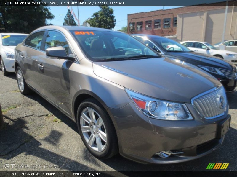 Gold Mist Metallic / Cocoa/Cashmere 2011 Buick LaCrosse CXL AWD