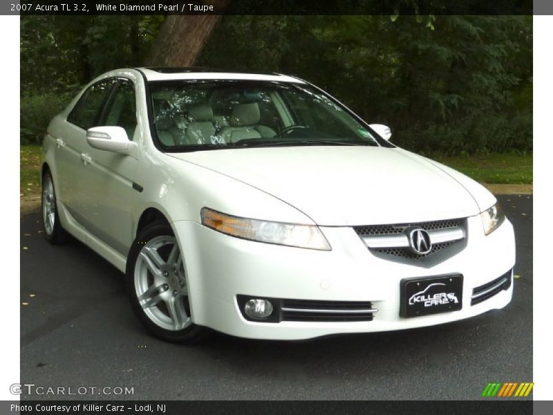 White Diamond Pearl / Taupe 2007 Acura TL 3.2