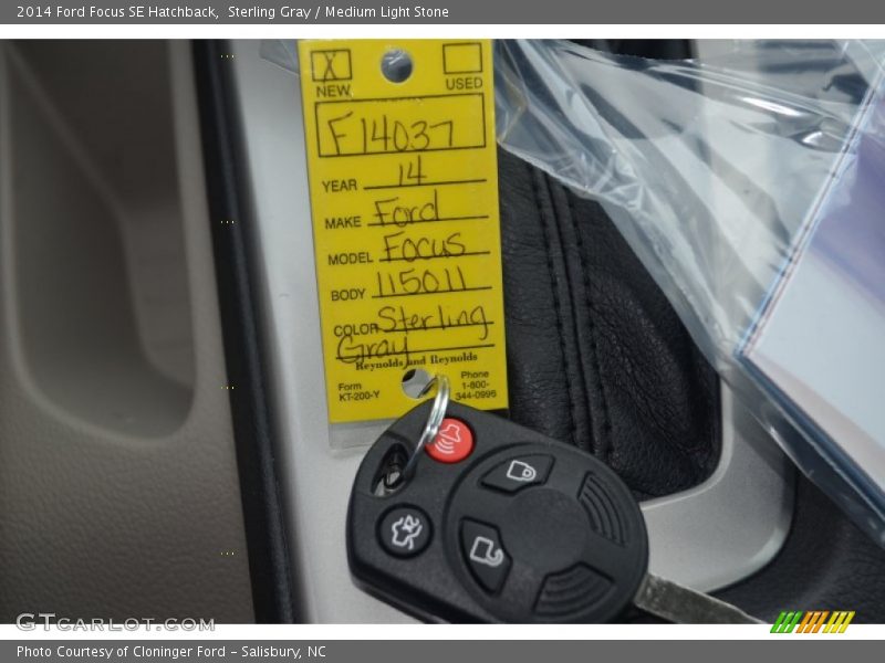 Sterling Gray / Medium Light Stone 2014 Ford Focus SE Hatchback