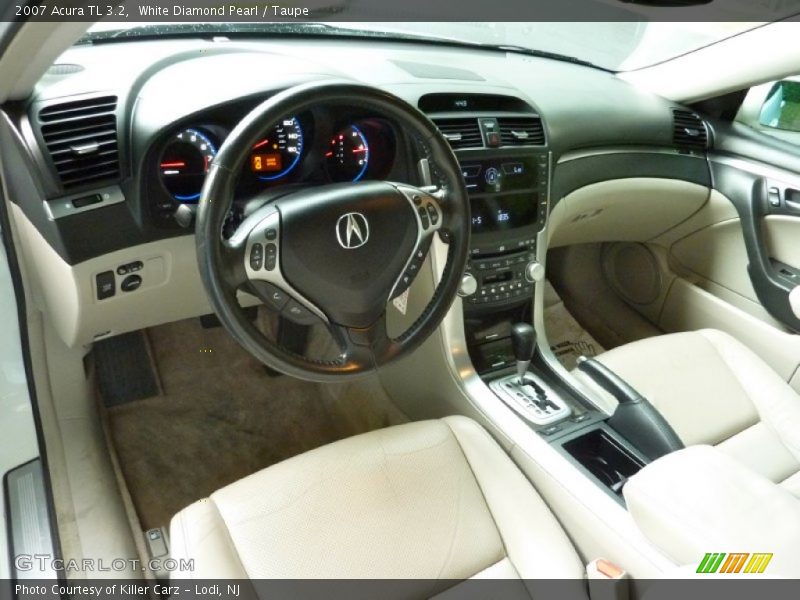 White Diamond Pearl / Taupe 2007 Acura TL 3.2