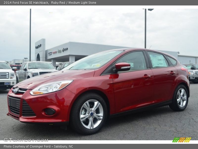 Ruby Red / Medium Light Stone 2014 Ford Focus SE Hatchback