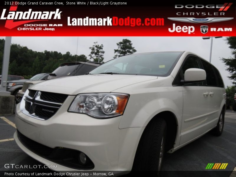 Stone White / Black/Light Graystone 2012 Dodge Grand Caravan Crew
