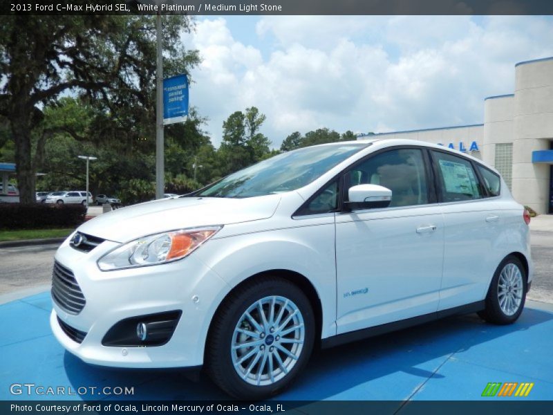 White Platinum / Medium Light Stone 2013 Ford C-Max Hybrid SEL