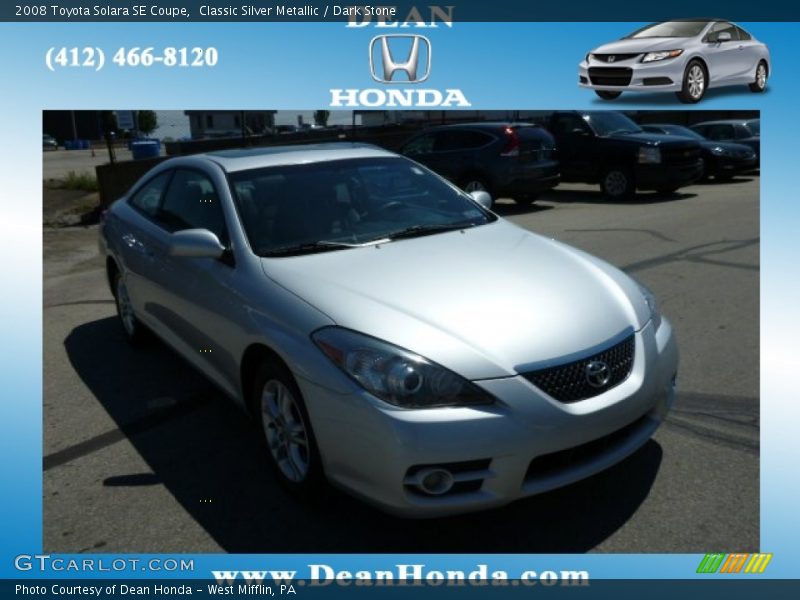 Classic Silver Metallic / Dark Stone 2008 Toyota Solara SE Coupe
