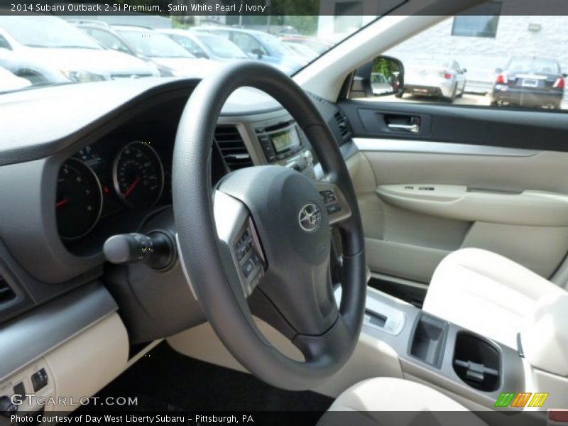Satin White Pearl / Ivory 2014 Subaru Outback 2.5i Premium