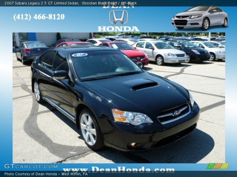 Obsidian Black Pearl / Off-Black 2007 Subaru Legacy 2.5 GT Limited Sedan