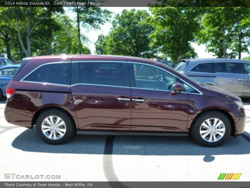 Dark Cherry Pearl / Beige 2014 Honda Odyssey EX