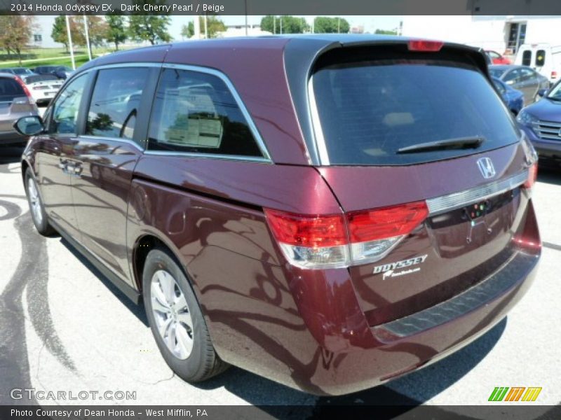 Dark Cherry Pearl / Beige 2014 Honda Odyssey EX