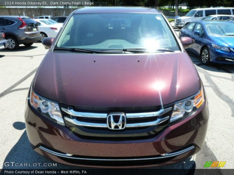 Dark Cherry Pearl / Beige 2014 Honda Odyssey EX