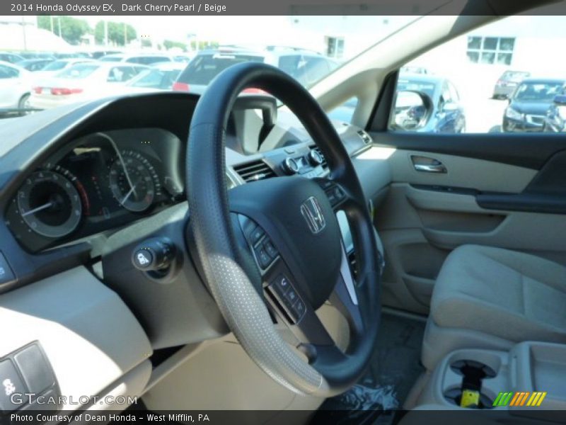 Dark Cherry Pearl / Beige 2014 Honda Odyssey EX
