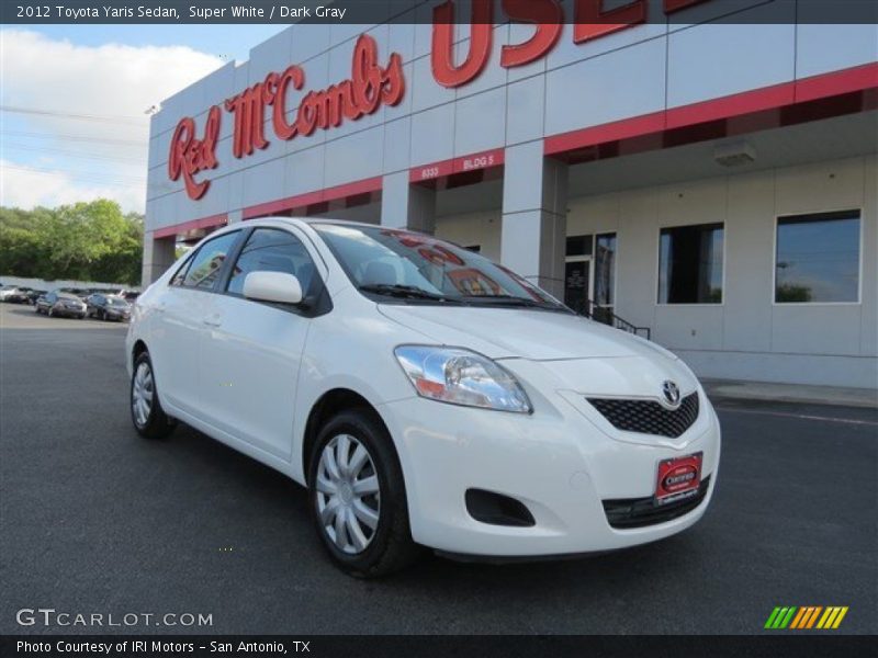 Super White / Dark Gray 2012 Toyota Yaris Sedan