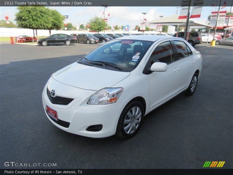 Super White / Dark Gray 2012 Toyota Yaris Sedan