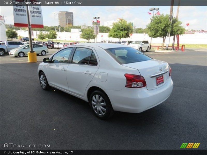 Super White / Dark Gray 2012 Toyota Yaris Sedan