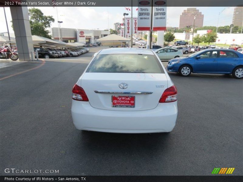 Super White / Dark Gray 2012 Toyota Yaris Sedan