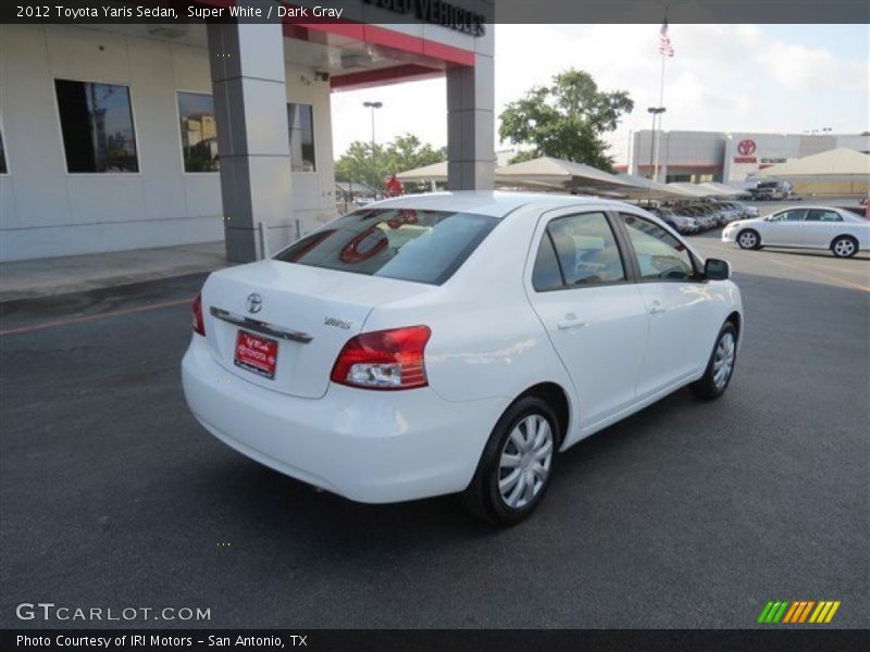 Super White / Dark Gray 2012 Toyota Yaris Sedan