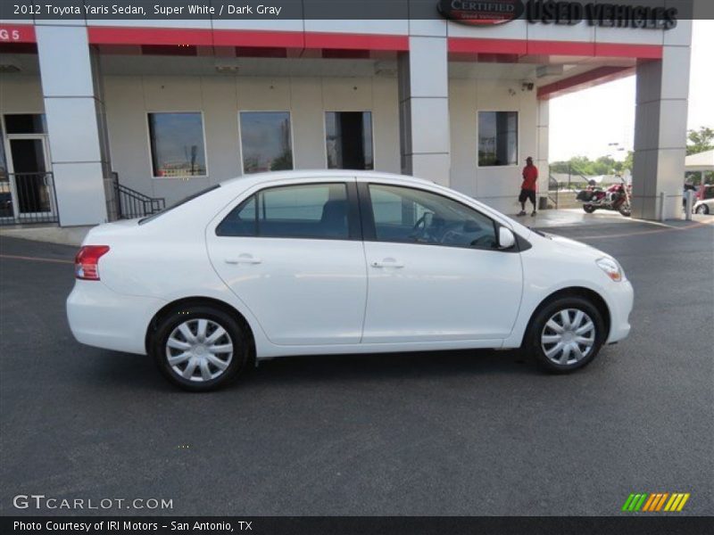 Super White / Dark Gray 2012 Toyota Yaris Sedan