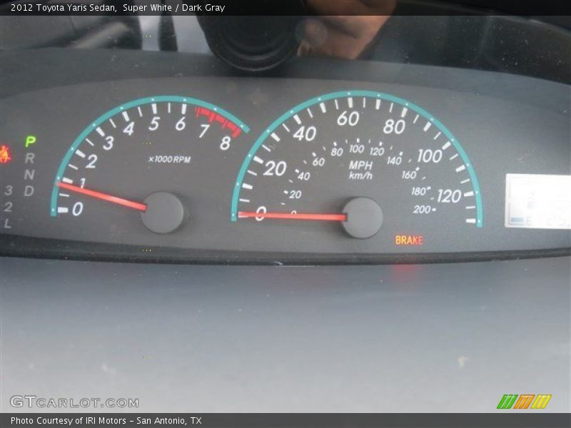 Super White / Dark Gray 2012 Toyota Yaris Sedan