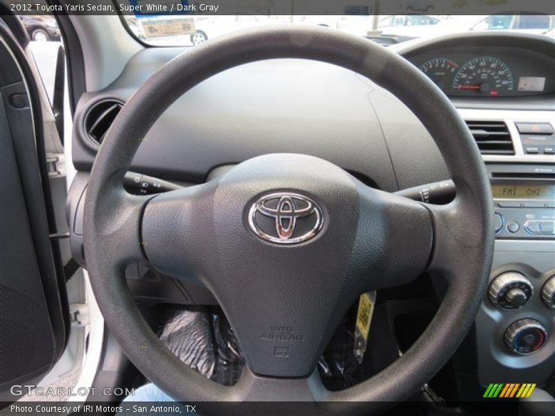 Super White / Dark Gray 2012 Toyota Yaris Sedan