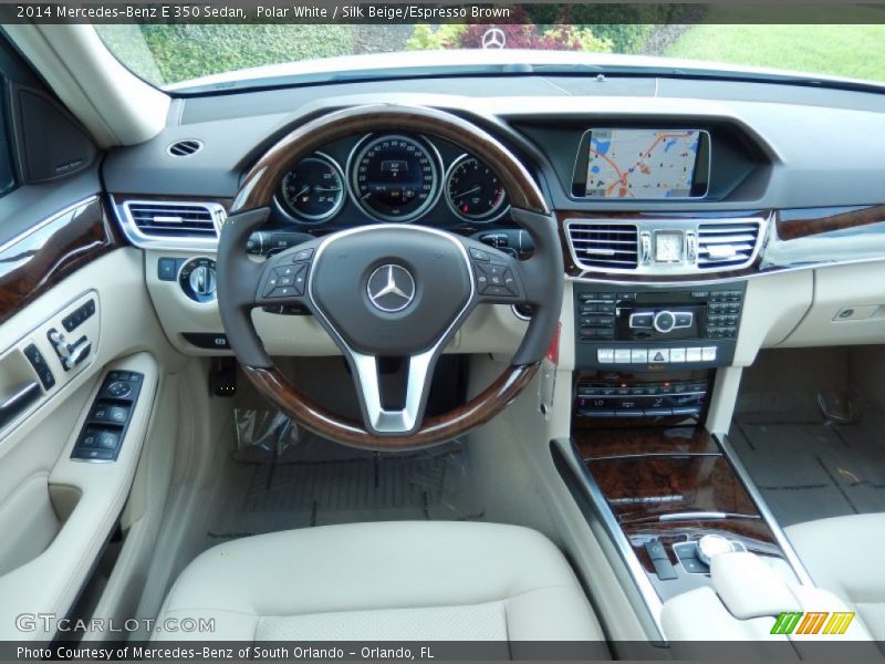 Polar White / Silk Beige/Espresso Brown 2014 Mercedes-Benz E 350 Sedan