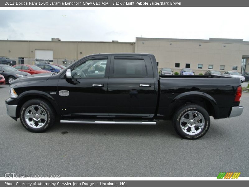 Black / Light Pebble Beige/Bark Brown 2012 Dodge Ram 1500 Laramie Longhorn Crew Cab 4x4