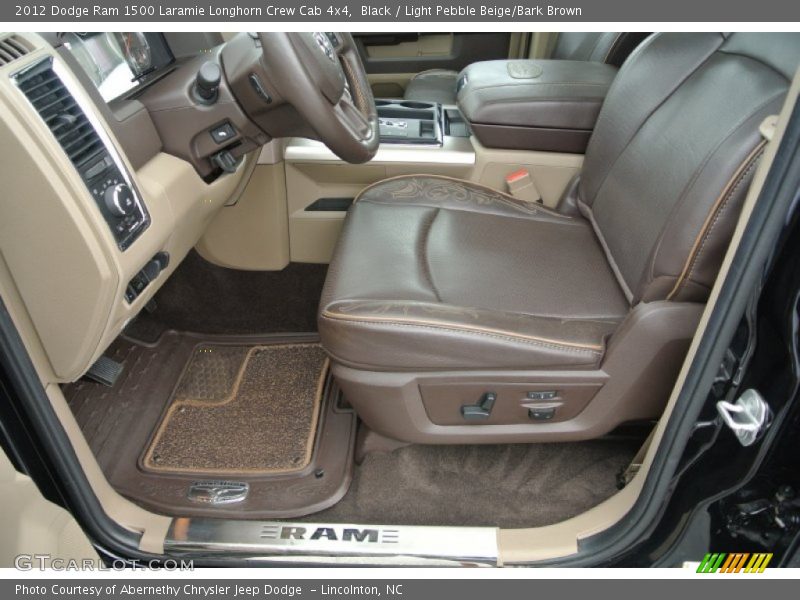 Black / Light Pebble Beige/Bark Brown 2012 Dodge Ram 1500 Laramie Longhorn Crew Cab 4x4