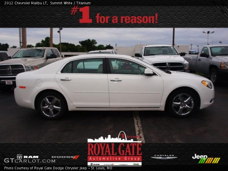 Summit White / Titanium 2012 Chevrolet Malibu LT