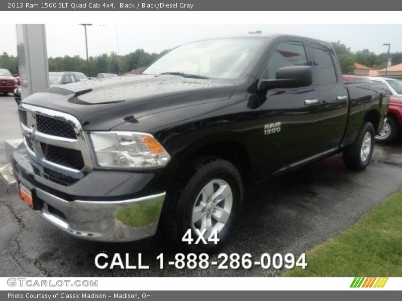 Black / Black/Diesel Gray 2013 Ram 1500 SLT Quad Cab 4x4