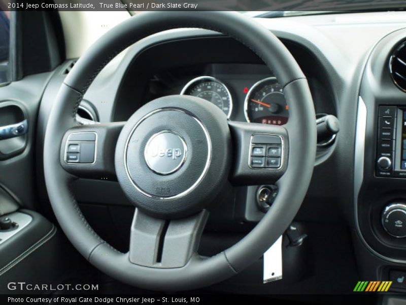 True Blue Pearl / Dark Slate Gray 2014 Jeep Compass Latitude