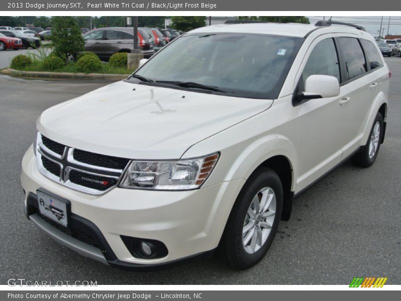 Pearl White Tri Coat / Black/Light Frost Beige 2013 Dodge Journey SXT