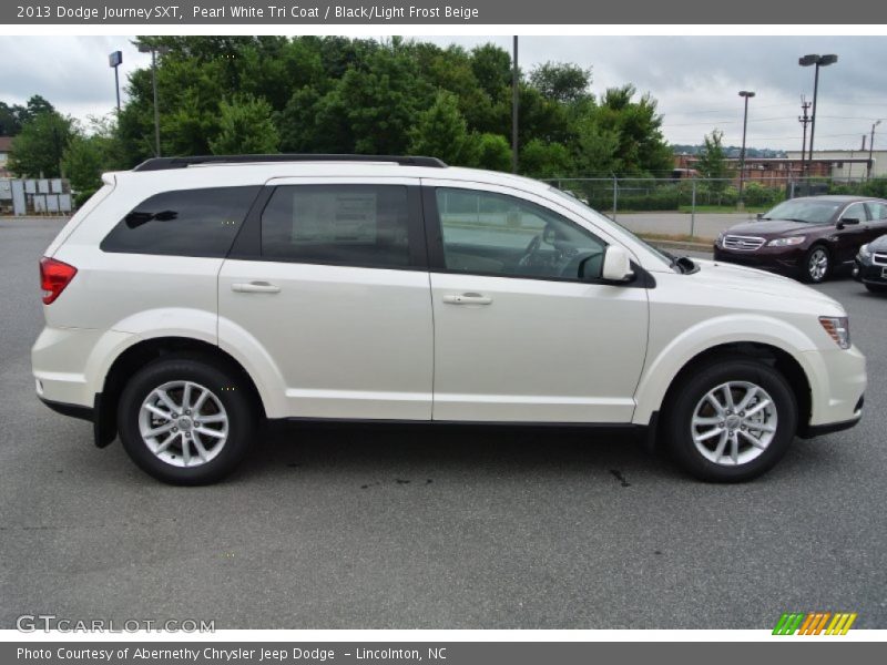 Pearl White Tri Coat / Black/Light Frost Beige 2013 Dodge Journey SXT