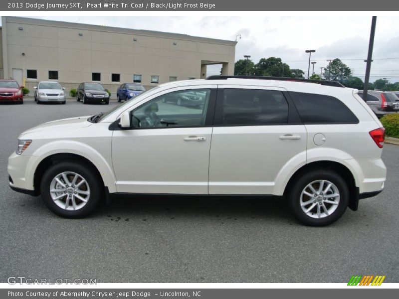 Pearl White Tri Coat / Black/Light Frost Beige 2013 Dodge Journey SXT