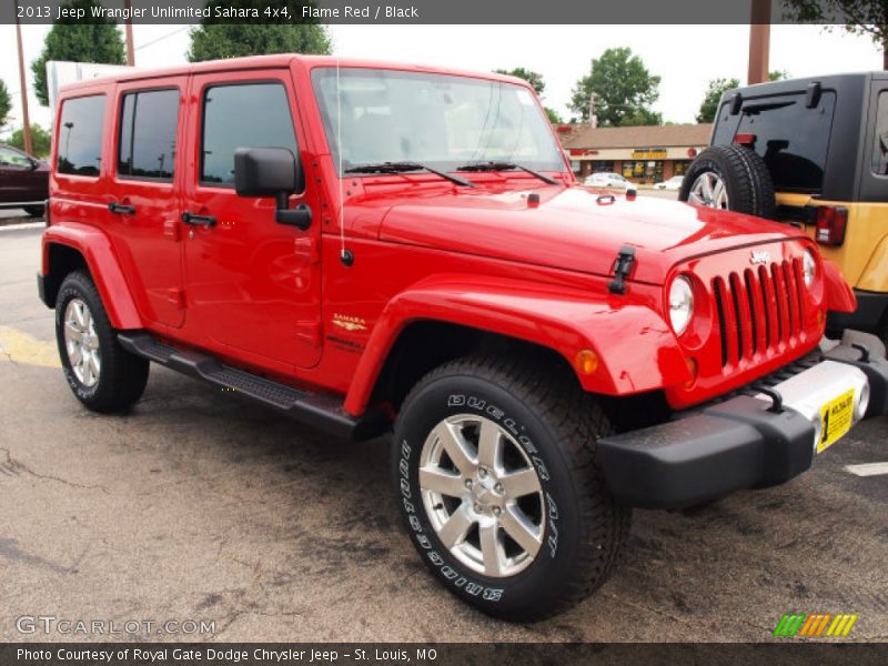 Flame Red / Black 2013 Jeep Wrangler Unlimited Sahara 4x4