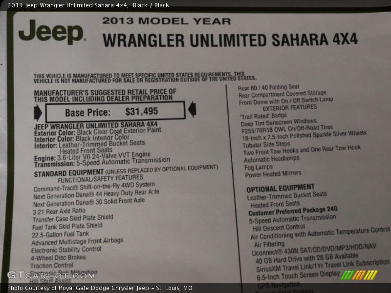 Black / Black 2013 Jeep Wrangler Unlimited Sahara 4x4