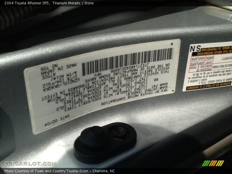 Titanium Metallic / Stone 2004 Toyota 4Runner SR5