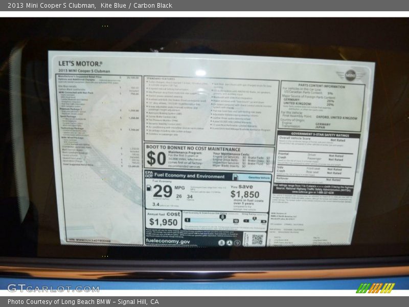 Kite Blue / Carbon Black 2013 Mini Cooper S Clubman