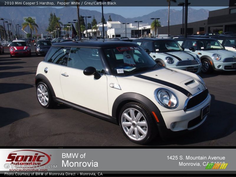 Pepper White / Grey/Carbon Black 2010 Mini Cooper S Hardtop