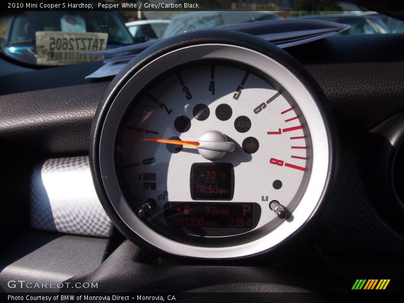 Pepper White / Grey/Carbon Black 2010 Mini Cooper S Hardtop