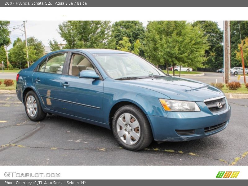 Aqua Blue / Beige 2007 Hyundai Sonata GLS