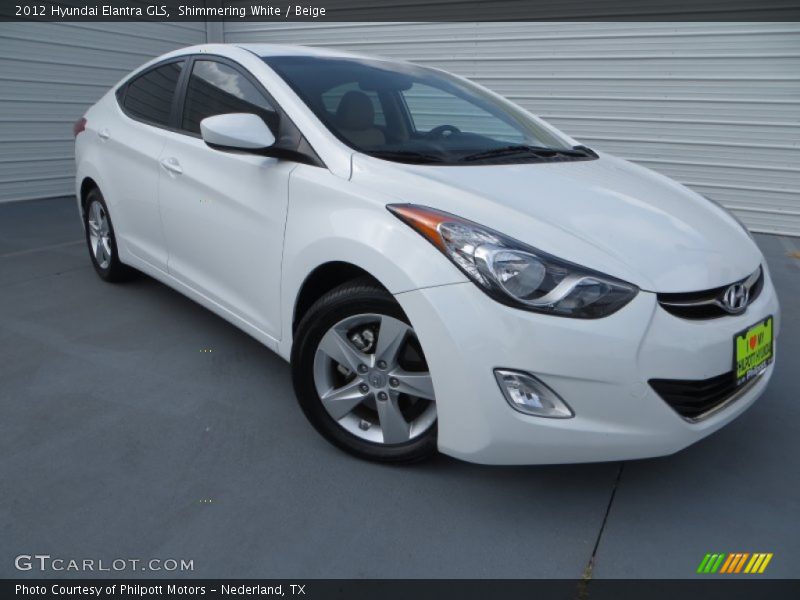Shimmering White / Beige 2012 Hyundai Elantra GLS