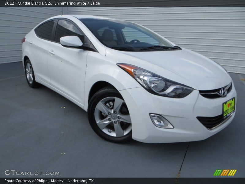 Shimmering White / Beige 2012 Hyundai Elantra GLS