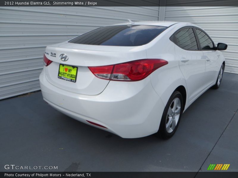 Shimmering White / Beige 2012 Hyundai Elantra GLS