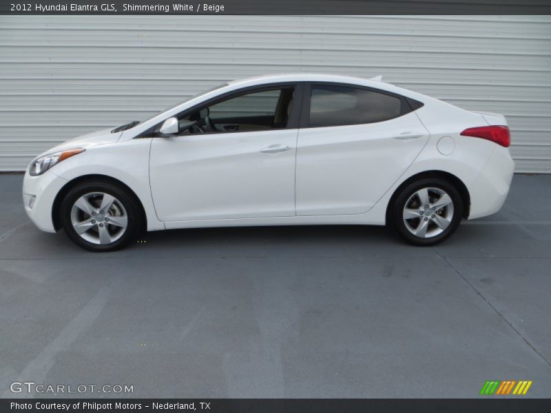 Shimmering White / Beige 2012 Hyundai Elantra GLS