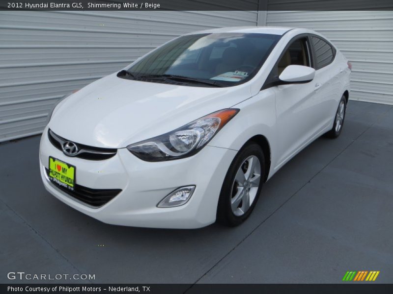 Shimmering White / Beige 2012 Hyundai Elantra GLS