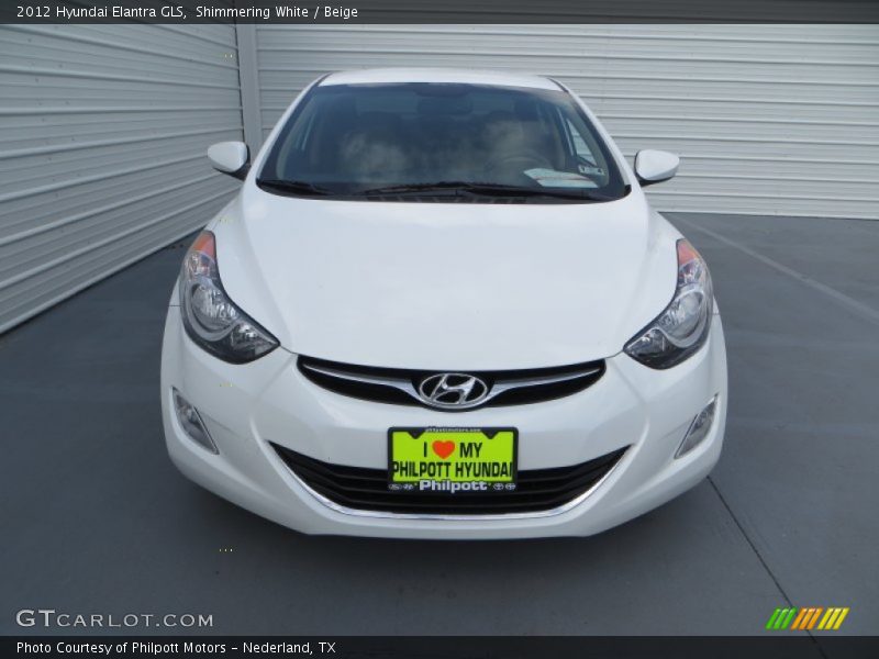 Shimmering White / Beige 2012 Hyundai Elantra GLS