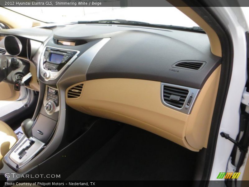 Shimmering White / Beige 2012 Hyundai Elantra GLS
