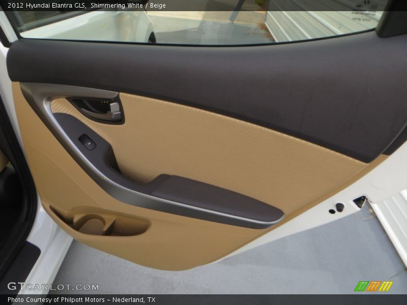 Shimmering White / Beige 2012 Hyundai Elantra GLS
