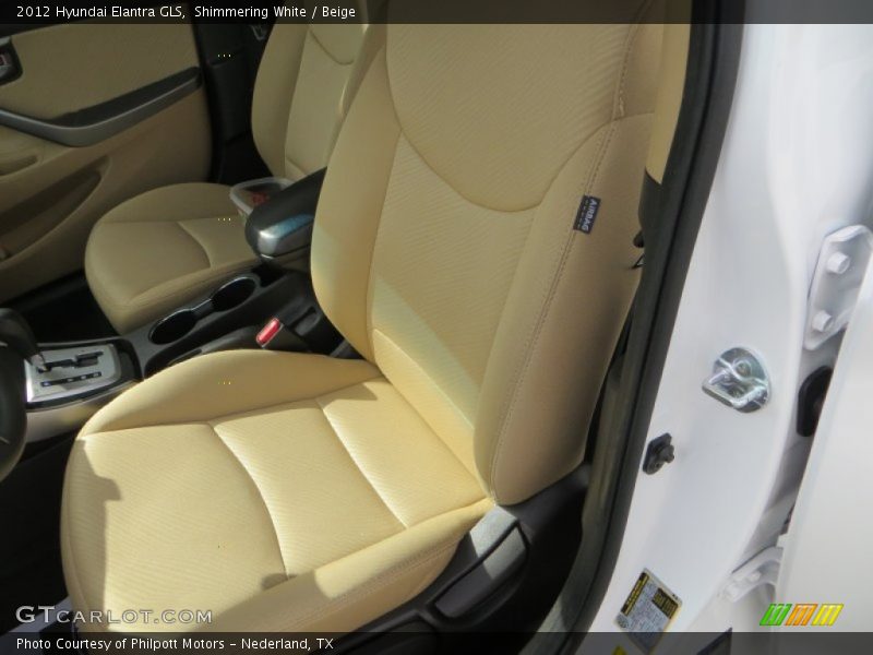 Shimmering White / Beige 2012 Hyundai Elantra GLS